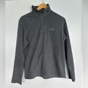 🇨🇦 THE NORTH FACE 20” PTP Men’s Quarter-Zip Fleece Pullover, Grey, Size Small.